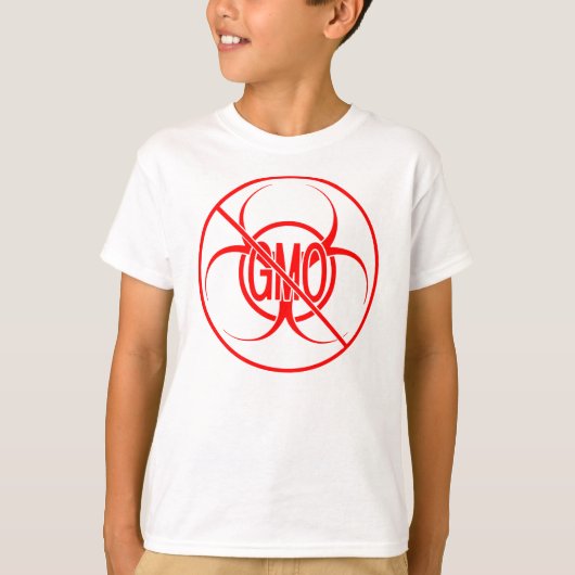 Geen GGO-Kind Shirten Bio Hazard GMO Kind Shirten T-shirt (Voorkant)