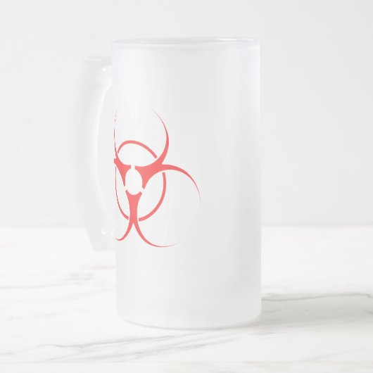 Geen GGO-Mok Biogevaarsewaarschuwing GGO-brillengl Matglas Bierpul (Voorkant links)