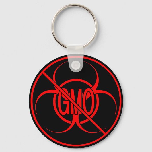 Geen GGO-Sleutelhanger Waarschuwing voor biogevaar Sleutelhanger (Voorkant)