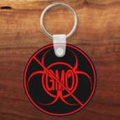 Geen GGO-Sleutelhanger Waarschuwing voor biogevaar Sleutelhanger (Voorkant)