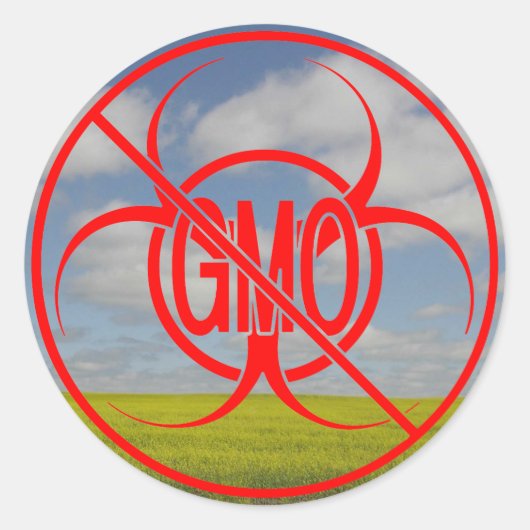 Geen GGO-stickers Biohazard Waarschuwing GGO-stick Ronde Sticker (Voorkant)