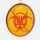 Geen GGO-versiering waarschuwingssignalen voor gen Keramisch Ornament (Links)