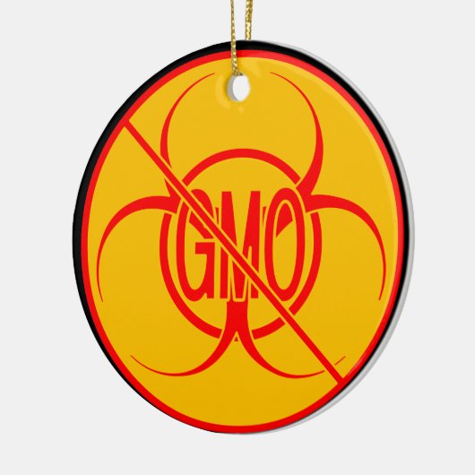 Geen GGO-versiering waarschuwingssignalen voor gen Keramisch Ornament (Links)