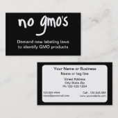 Geen GGO's Eat Healthy Food Promotion Black Visitekaartje (Voorkant / Achterkant)