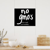 Geen GGO's Levend en Eat Healthy Black Poster (Keuken)