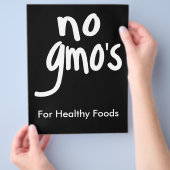 Geen GGO's voor gezonde voeding promotionele zwart Flyer (Hand)