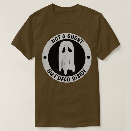 Geen ghost, maar dood insinde, ongelukkige hallo t-shirt (Design voorkant)