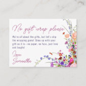 Geen Gift Wrap Bloemen Bruids display Douche Aanvr Informatiekaartje (Voorkant)