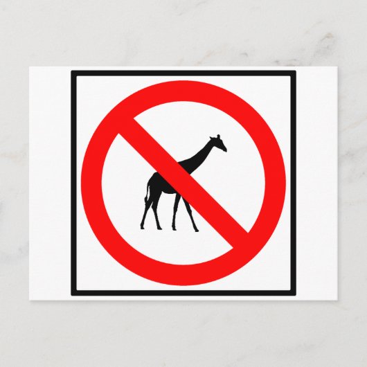 Geen Giraffes snelwegteken Briefkaart (Voorkant)