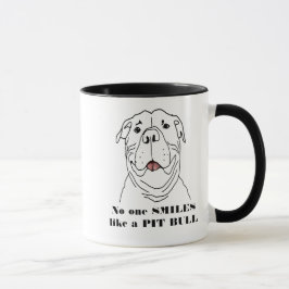 Geen glimlach als een Pit Bull Dog Grapny Quote Mok