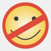 Geen glimlachzone ronde sticker (Voorkant)