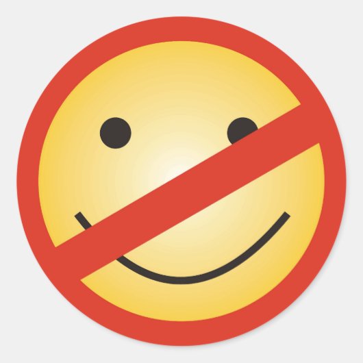 Geen glimlachzone ronde sticker (Voorkant)