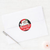 Geen gluiperende kerstman ronde sticker (Envelop)