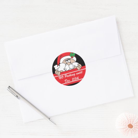 Geen gluiperende kerstman ronde sticker (Envelop)