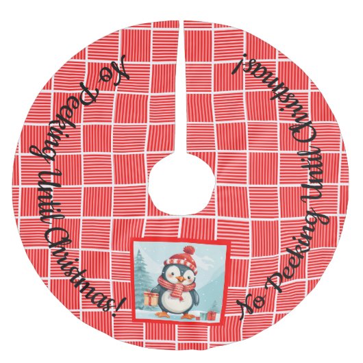 Geen gluiperige kerstpinguïn kerstboom rok (Voorkant)