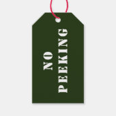 Geen gluren groen en wit vakantie cadeau Label Cadeaulabel (Voorkant)