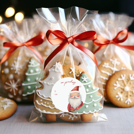 Geen gluren | Kerstman Kerstvakantie Ronde Sticker