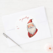 Geen gluren | Kerstman Kerstvakantie Ronde Sticker (Envelop)