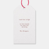 Geen gluren rood en wit vakantie cadeau Label Cadeaulabel (Achterkant)