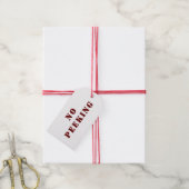 Geen gluren rood en wit vakantie cadeau Label Cadeaulabel (Met Touw)