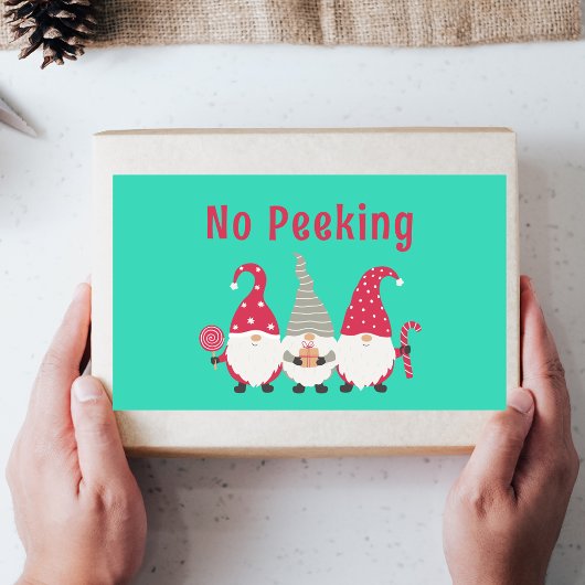 Geen gluren Schattigee Kerst Gnome Gift Label Stic