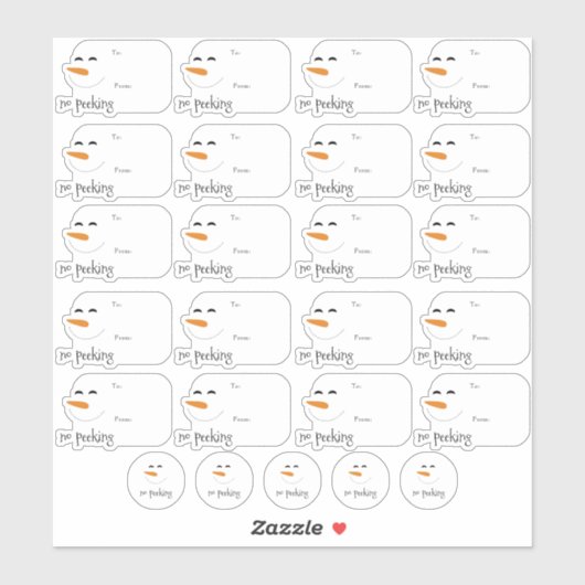 Geen gluren sneeuwman kerstcadeau Label (Vel)