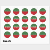 Geen gluren tot Kerstmis groen en rood Ronde Sticker (Vel)