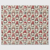 Geen glurende geïllustreerde Gnome Holiday Gift Wr Cadeaupapier (Vlak)