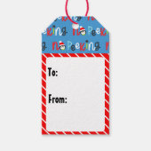 Geen glurende Schattigee grillige Kinder kerst Cadeaulabel (Voorkant)