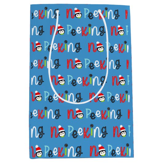 Geen glurende Schattigee grillige Kinder kerst Medium Cadeauzakje (Voorkant)