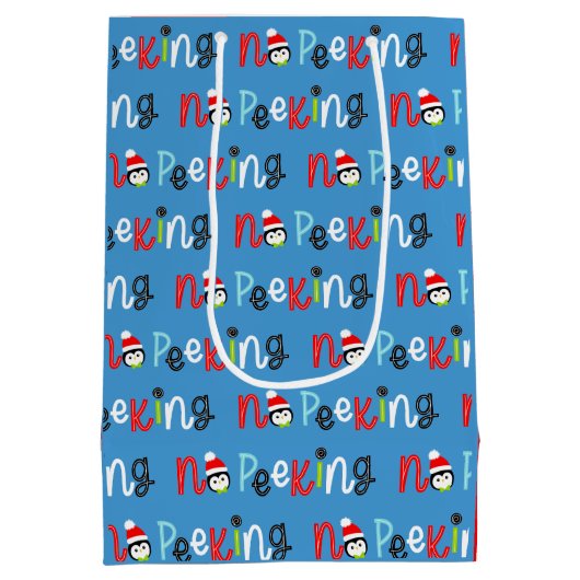 Geen glurende Schattigee grillige Kinder kerst Medium Cadeauzakje (Achterkant)