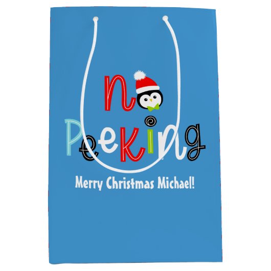 Geen glurende Schattigee grillige Kinder kerst Medium Cadeauzakje (Voorkant)