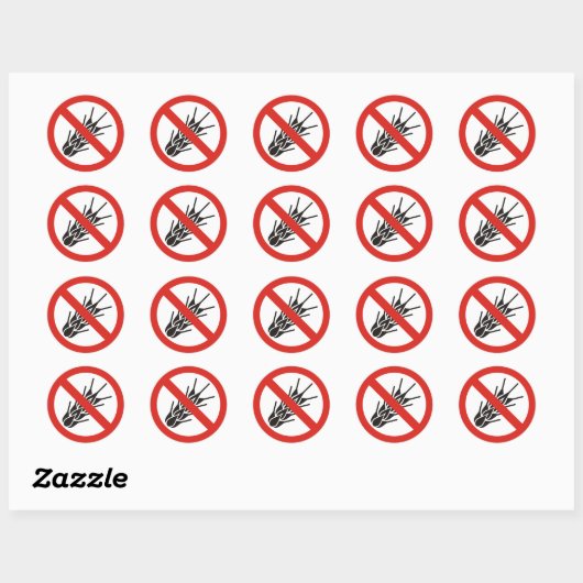 Geen Gluten Bord Ronde Sticker (Vel)