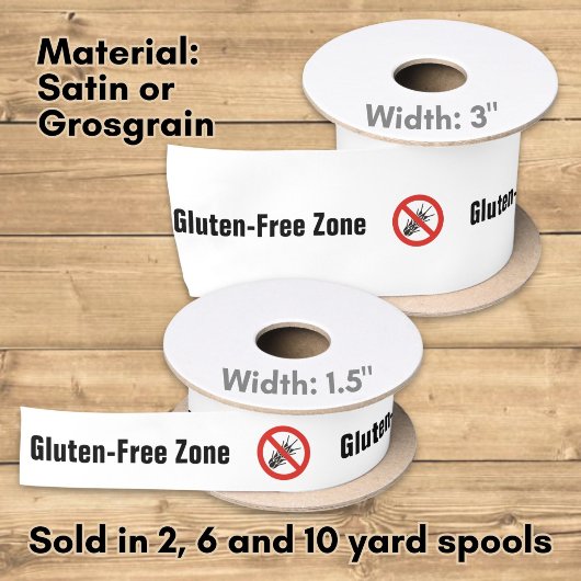 Geen Gluten Bord Satijnen Lint