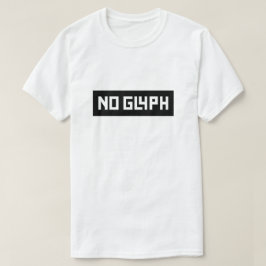 Geen glyph, wit t-shirt