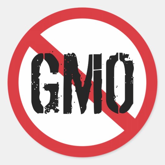 Geen GMO genetisch gemodificeerd voedsel Ronde Sticker (Voorkant)