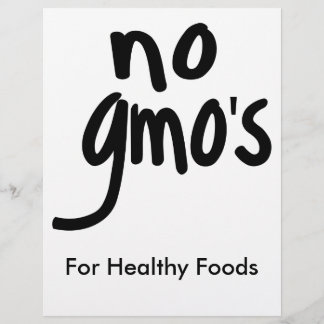 Geen GMO's voor Gezonde Voeding Promotioneel Wit Flyer
