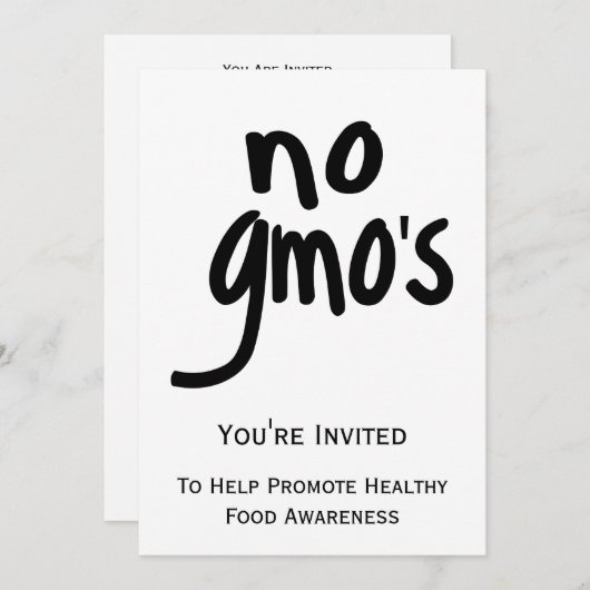 Geen GMO's - Zet etiketteringswetten voort Witte U Kaart (Voorkant / Achterkant)