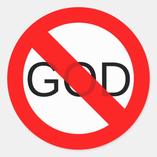 Geen God Anti God Ronde Sticker (Voorkant)