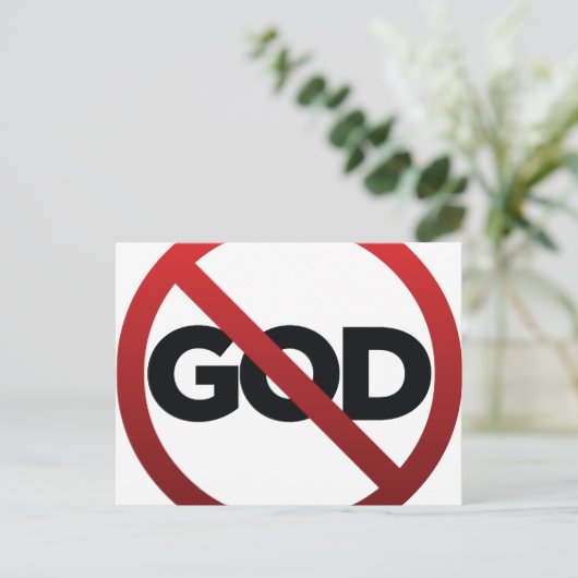 Geen God Briefkaart (Staand voorkant)