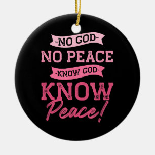 Geen God, Geen Vrede, Ken God, Ken Vrede Schattig Keramisch Ornament