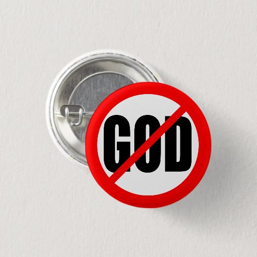 "GEEN GOD" RONDE BUTTON 3,2 CM (Voorkant /achterkant)