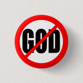 "GEEN GOD" RONDE BUTTON 3,2 CM (Voorkant)