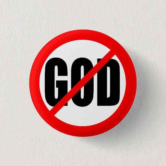 "GEEN GOD" RONDE BUTTON 3,2 CM (Voorkant)