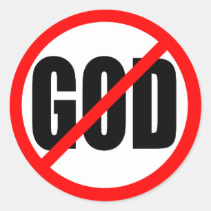 "GEEN GOD" RONDE STICKER
