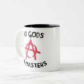 Geen goden geen meesters tweekleurige koffiemok (Voorkant links)
