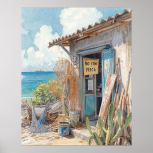 Geen goede visvangst in Bonaire Poster