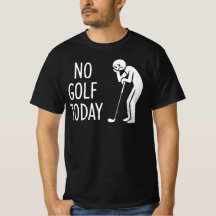 Geen Golf Vandaag Droevige Stickman Golfer Figuur