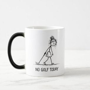 Geen golf vandaag Funny Sad Girl Stick Figure  Magische Mok