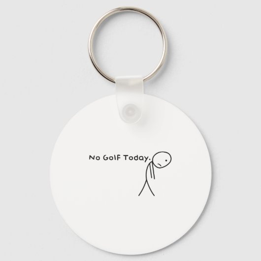 Geen golf vandaag Grappig Sad Stickman Golfer Golf Sleutelhanger (Voorkant)